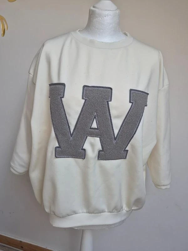 Pull&Bear Sweatshirt oversized blanc lettre W M